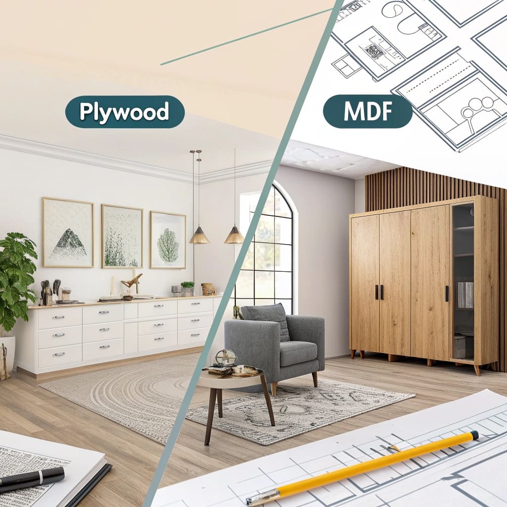 Plywood and MDF in interior settings